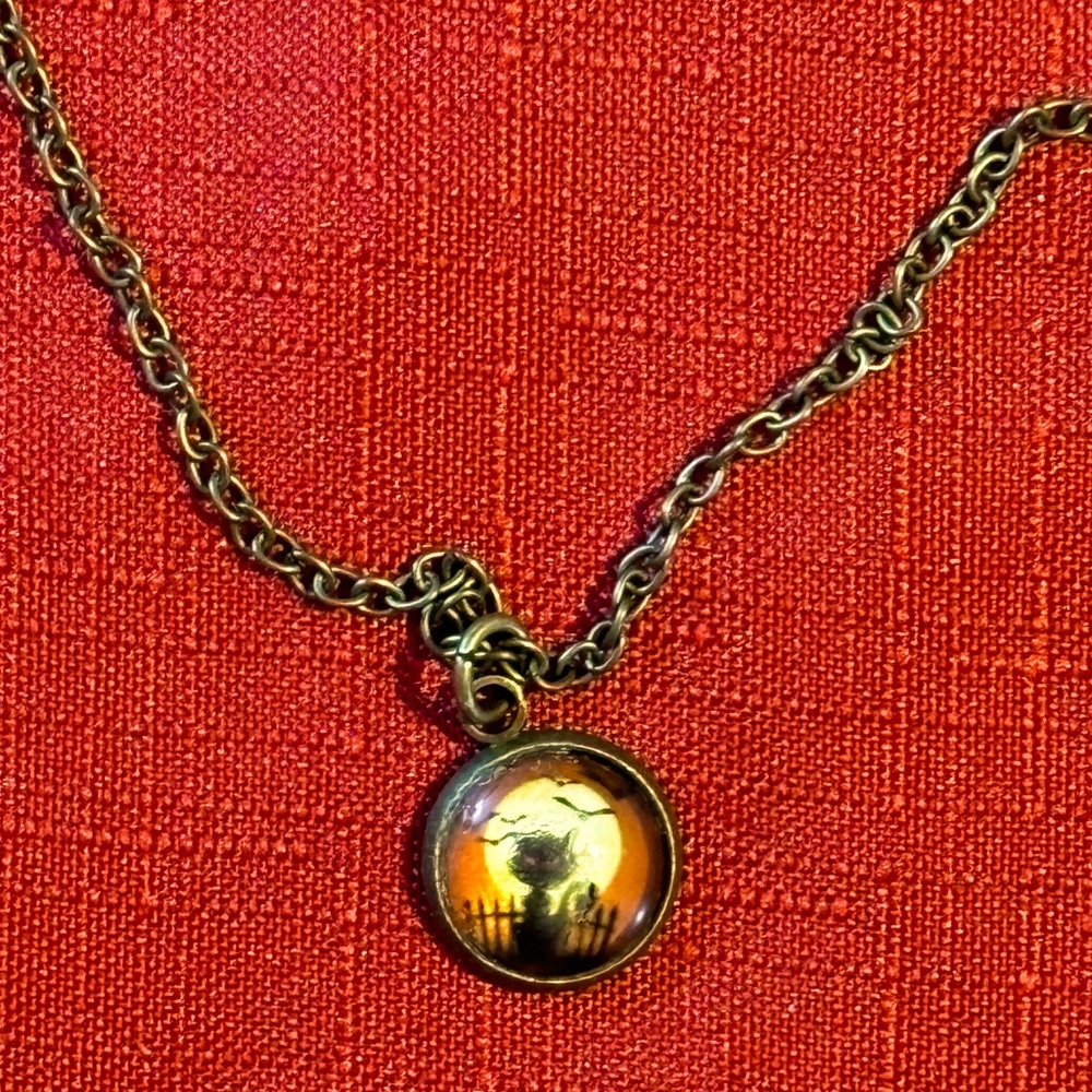 Halloween Black Cat  Necklace - NWT